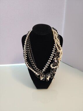 J. Crew Fenton x Fallon Multi-strand Gunmetal Spike and Shark Tooth Necklace